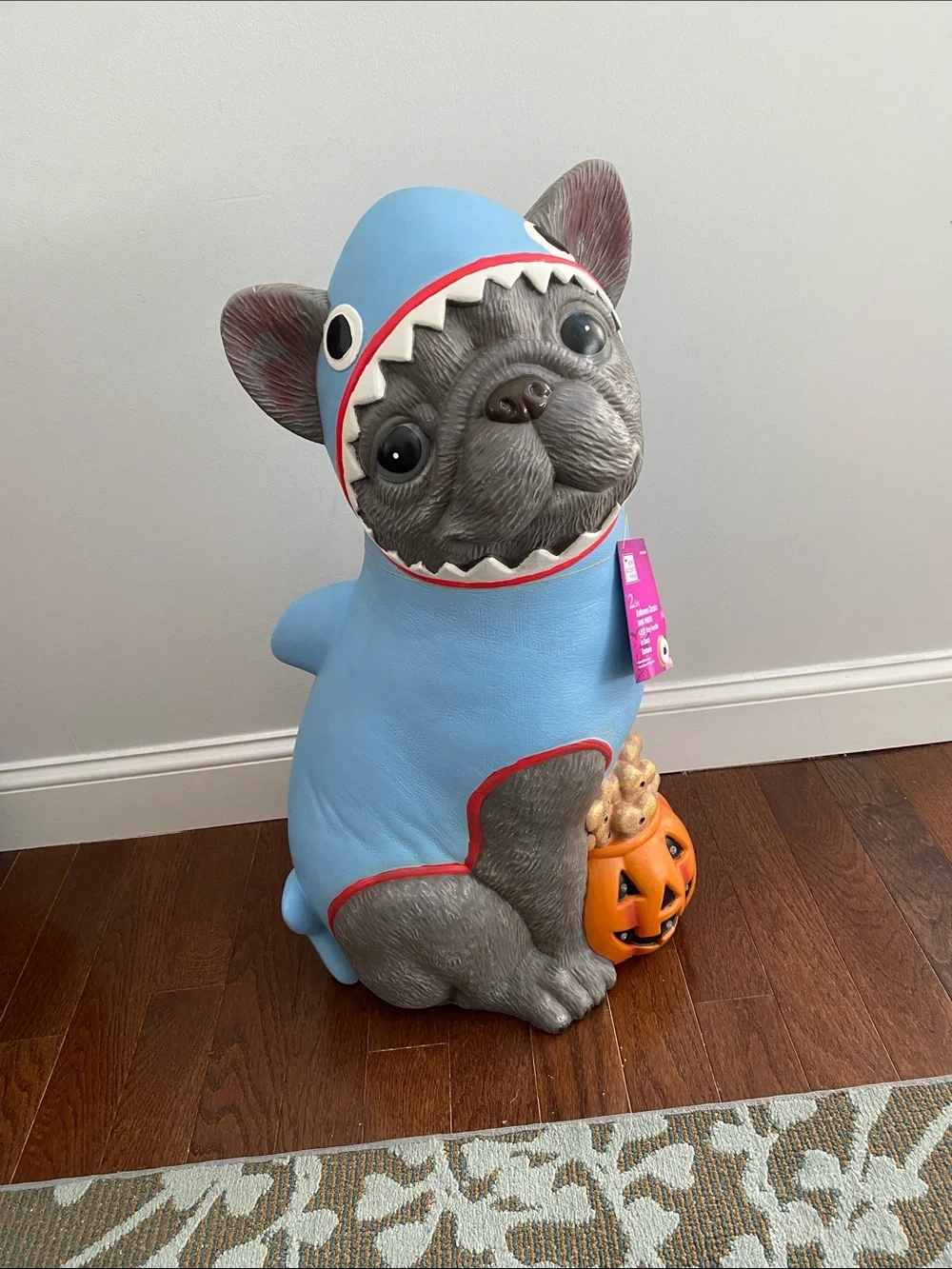 NWT 2026 home decor frenchie shark Halloween light up pumpkin